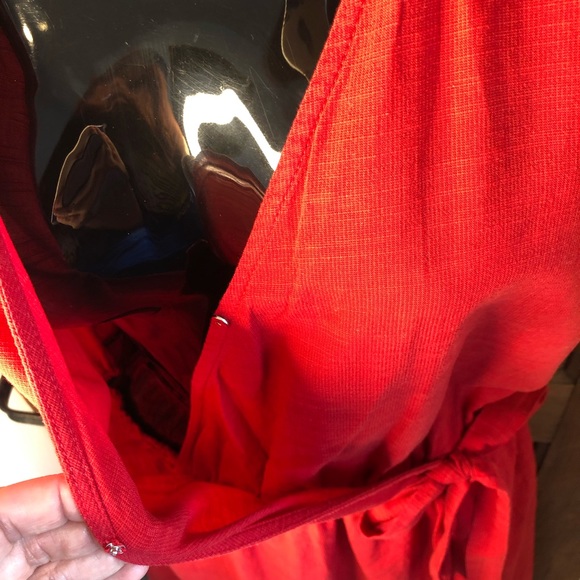 Universal Thread Faux Wrap Dress Red Med - Picture 4 of 14